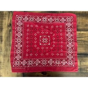 Vtg 60s Fast Color Red 100% Cotton Bandana Paisley Wild Rags Selvaged 13962